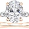 EAMTI 925 Sterling Silver Ring Oval Cut Cubic Zirconia Engagement Rings Solitaire Halo Promise Ring For Women Size 3-13