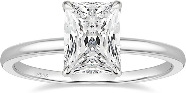 202306090111064274 EAMTI 3CT 925 Sterling Silver Engagement Rings Radiant Cut Solitaire Cubic Zirconia CZ Wedding Promise Rings for Her Wedding Bands for Women Size 3-11