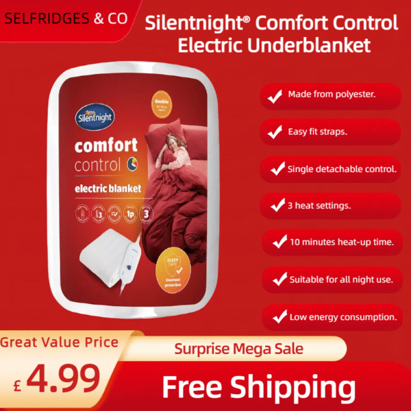 Stay Warm All Night!   Silentnight® Comfort Control Electric Underblanket – Cozy Comfort for Just £4.99! Perfect for Chilly Nights ❄️ - Click to Buy Now!