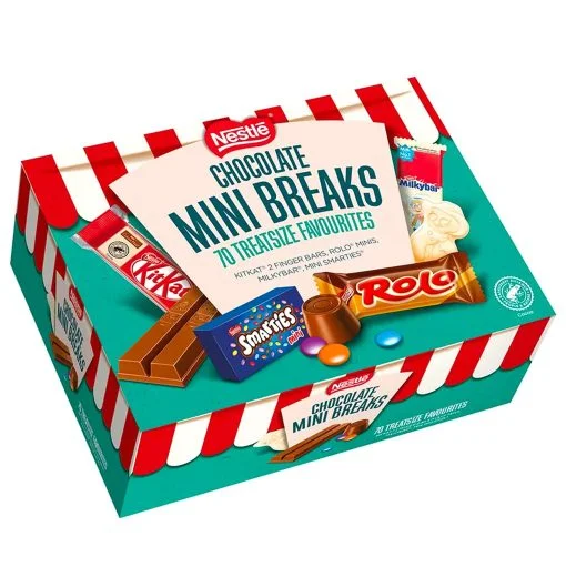 Nestlé Chocolate Mini’s Selection Box, 70 Chocolate Biscuit Bars – Kit Kat, Smarties, Rolos, Milkybar, Sharing Bulk Chocolate Box