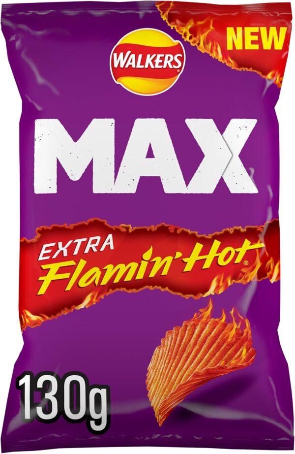 85% OFF Walkers Max Extra Flamin' Hot Crisps (12 Bags) – Only £4.05!   FREE Shipping! Hurry, While Stocks Last!