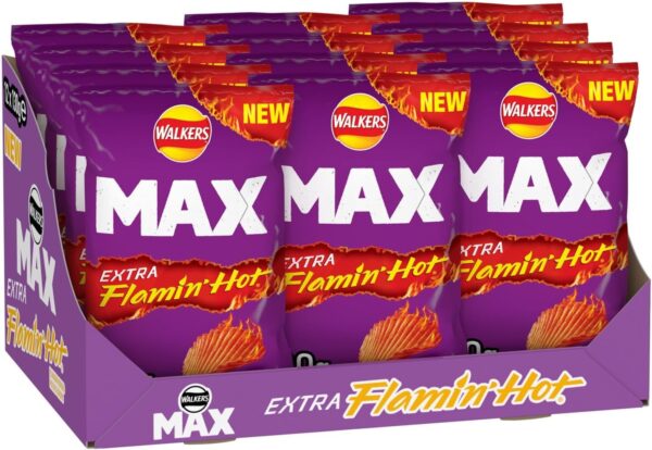 85% OFF Walkers Max Extra Flamin' Hot Crisps (12 Bags) – Only £4.05!   FREE Shipping! Hurry, While Stocks Last!