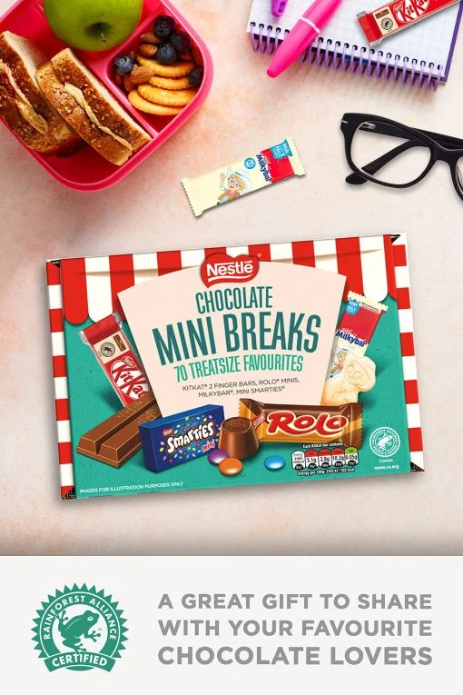 Nestlé Chocolate Mini’s Selection Box, 70 Chocolate Biscuit Bars – Kit Kat, Smarties, Rolos, Milkybar, Sharing Bulk Chocolate Box