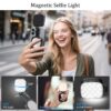 MagSafe Magnetic Selfie Light with Mirror for iPhone – Rechargeable LED Fill Light, CRI≥95, 5 Color Temps, Foldable Portable Ring Light for Vlog, Makeup, Back‑Camera & Video Recording，Photography