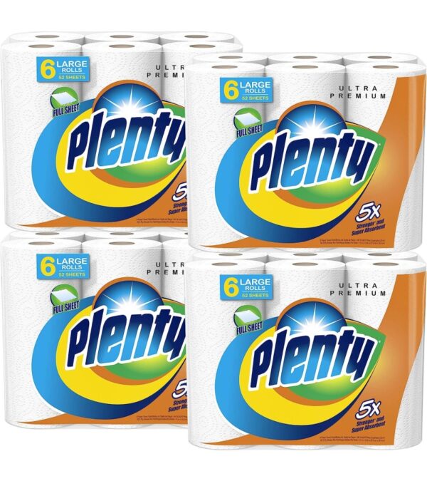 img-00ea85f1eacaa37832d441b2c7673d36 Plenty Ultra Premium Paper Towels | XL Rolls | Super Absorbent | Strong & Durable | Full Sheet | 24 Rolls