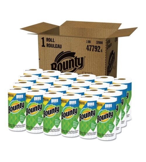 Bounty Quick-Size Paper Towels, White, 24Family Rolls = 48Regular Rolls (Packaging May Vary)