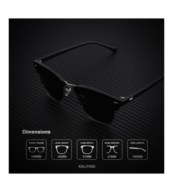 KALIYADI Polarized Sunglasses for Men and Women Semi-Rimless Frame Driving Sun glasses UV Blocking