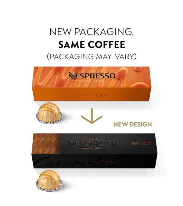 Nespresso Capsules VertuoLine, Barista Flavored Pack, Mild Roast Coffee, 30 Count Coffee Pods, Brews 7.77 Ounce