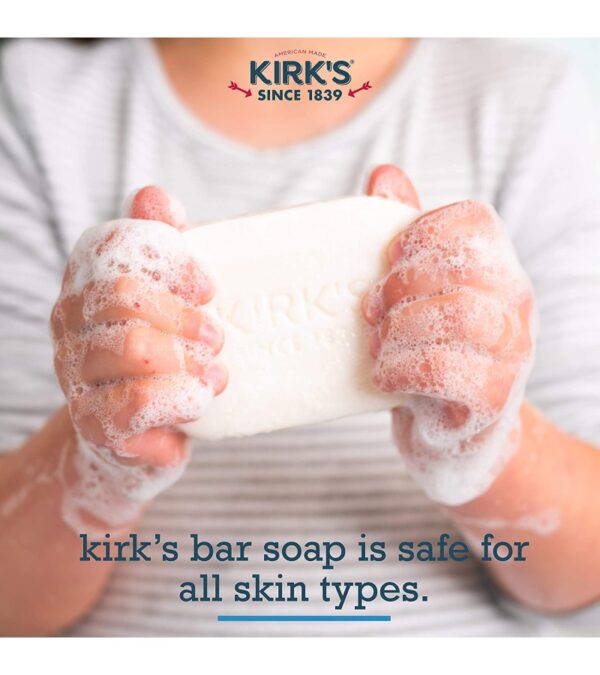 Kirk's Castile Bar Soap Clean Soap for Men, Women & Children| Premium Coconut Oil | Sensitive Skin Formula, Vegan | Original Fresh Scent | 4 oz. Bars – 12 Pack