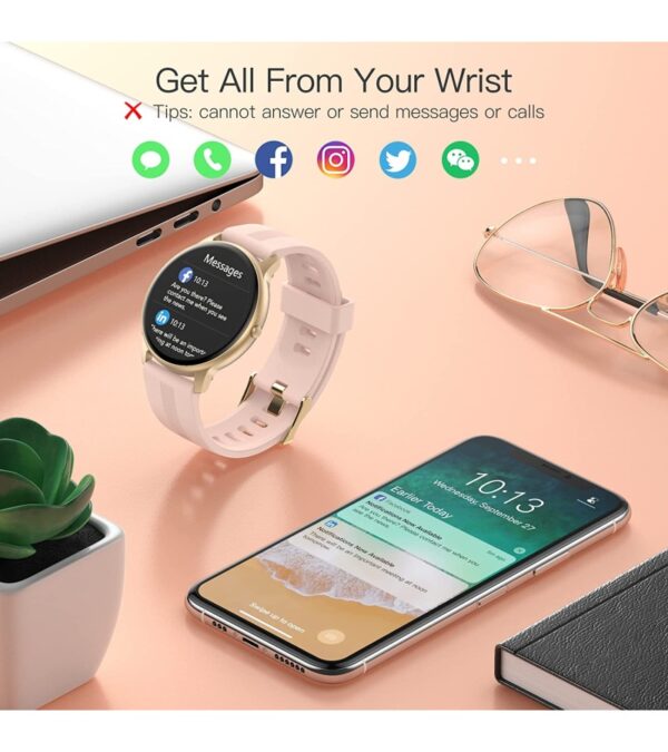 AGPTEK Smart Watch, IP68 Waterproof Smartwatch for Men Women Activity Tracker with Full Touch Color Screen Heart Rate Monitor Pedometer Sleep Monitor for Android and iOS Phones (Blue)