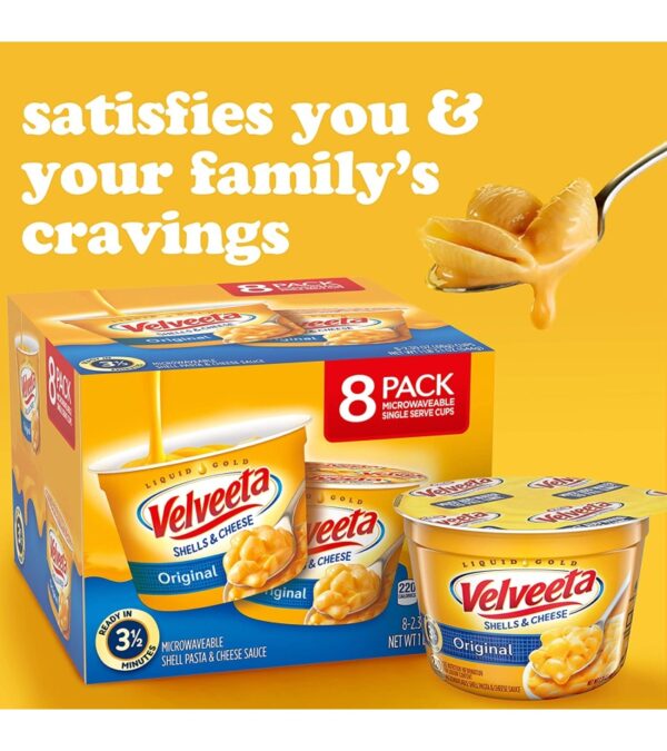 Velveeta Original Microwavable Shells & Cheese Cups 2.39 Ounce (Pack of 8)
