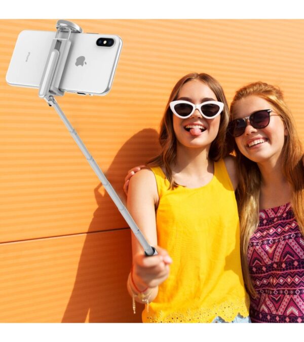 ATUMTEK Bluetooth Selfie Stick Tripod, Extendable 3 in 1 Aluminum Selfie Stick with Wireless Remote and Tripod Stand 270 Rotation for iPhone 13/12/11 Pro/XS Max/XS/XR/X, Samsung and Smartphone White
