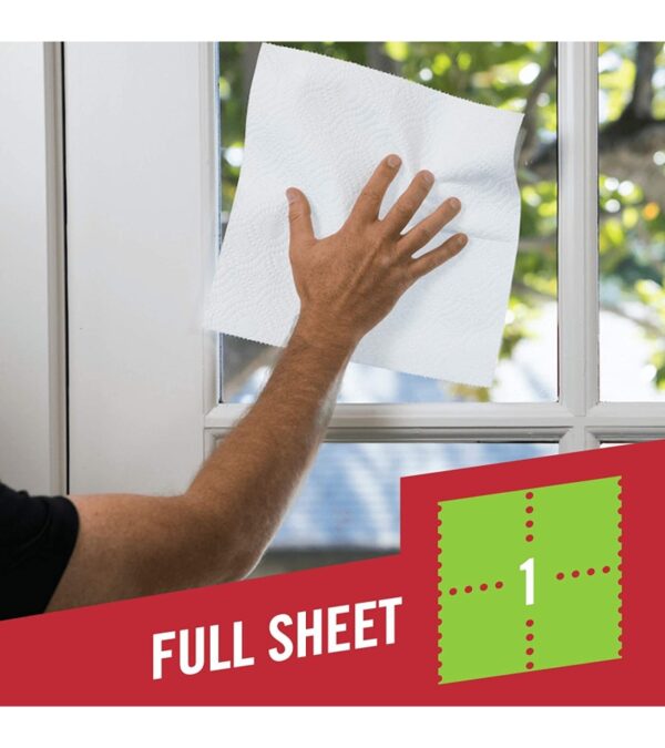 Brawny Tear-A-Square Paper Towels, 16 Double Rolls = 32 Regular Rolls, 3 Sheet Size Options, Quarter Size Sheets