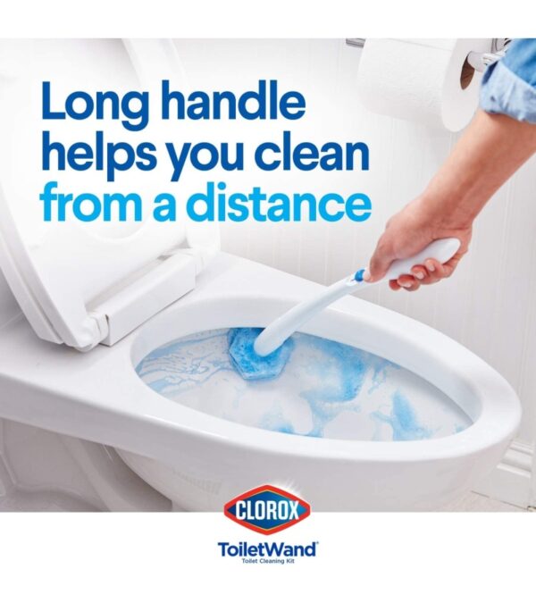 Clorox Toilet Wand Disinfecting Refills, Toilet and Bathroom Cleaning, Toilet Brush Heads, Disposable Wand Heads, Blue Original, 30 Count