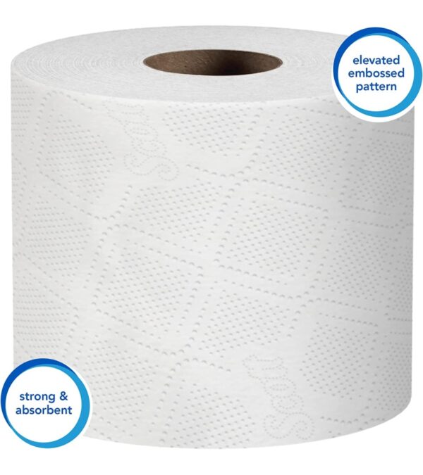 Scott Professional 100% Recycled Fiber Standard Roll Bathroom Tissue (13217), 2-Ply, White, 80 Rolls / Case, 473 Sheets / Roll, 37,840 Sheets / Case