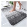 OLANLY Luxury Rug, Extra Soft and Absorbent Microfiber Rugs, Non-Slip Plush Shaggy Bath Carpet, Machine Wash Dry, Bath Mats for Bathroom Floor, Tub and Shower, 24×16, Grey