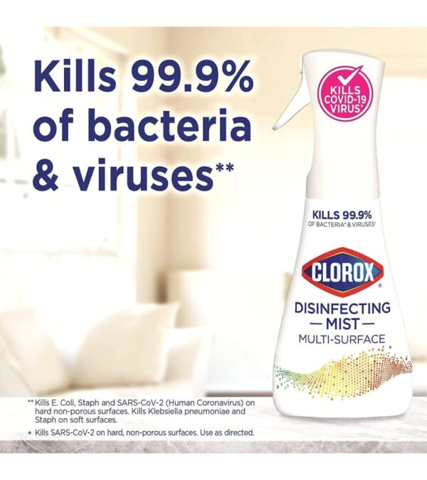 Clorox Cleaning Bundle Disinfecting Mist Lemon & Orange Blossom Scent (1 Spray Bottle & 1 Refill, 16 Fl Oz Each) Disinfecting Wipes, Moisture Seal Lid Fresh Scent (3-Pack, 75ct Each)