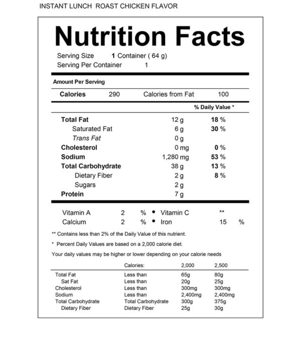 Maruchan Instant Lunch Roast Chicken Flavor, 2.25 Oz, Pack of 12