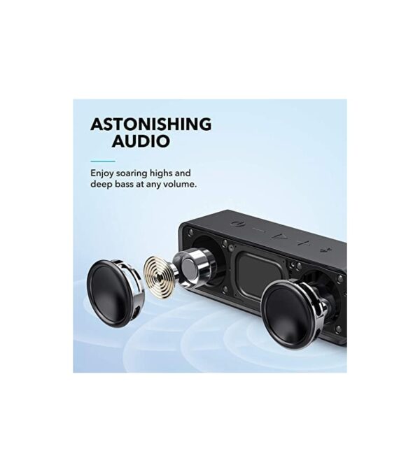 Upgraded, Anker Soundcore Bluetooth Speaker with IPX5 Waterproof, Stereo Sound, 24H Playtime, Portable Wireless Speaker for iPhone, Samsung and More