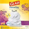 Glad Trash & Food Storage ForceFlex Protection Series Tall Trash Bags, 13 Gal, Gain Moonlight Breeze with Febreze, 110 Ct (Package May Vary)
