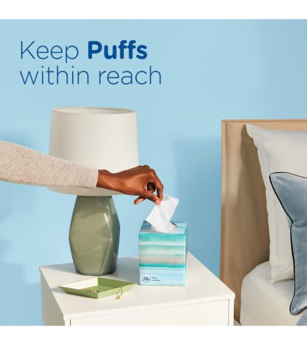 Puffs Plus Lotion Facial Tissues, 8 Family Boxes, 124 Facial Tissues per Box