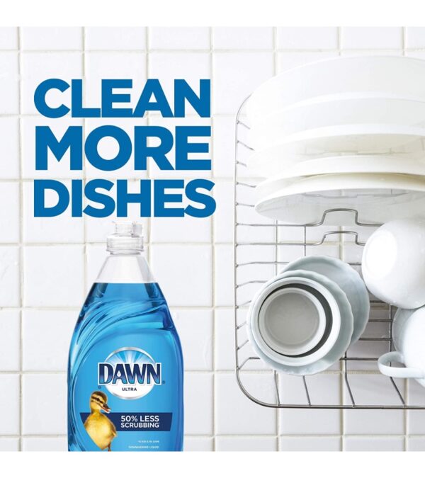 Dawn Ultra Dishwashing Liquid Dish Soap (4×19.4 Fl oz) + Non-Scratch Sponge (2 Count), Original Scent