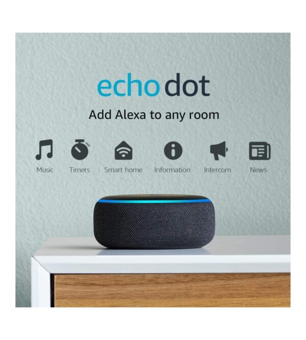 Echo Dot (3rd Gen, 2018 release) – Smart speaker with Alexa – Charcoal
