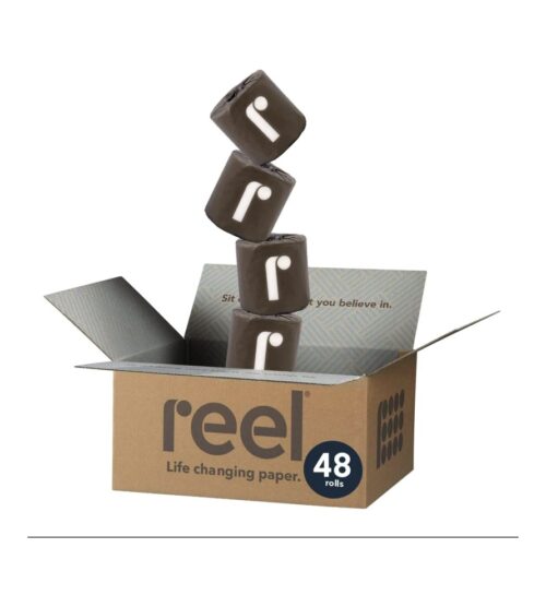 Bulk Reel Premium Bamboo Toilet Paper – 2 Pack – 48 Rolls of Toilet Paper – 3-Ply Made From Tree-Free, 100% Bamboo Fibers – Eco-Friendly Zero Plastic Packaging