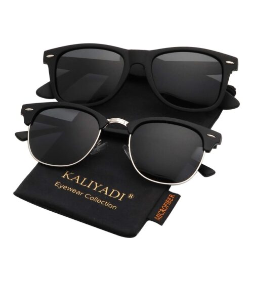 KALIYADI Polarized Sunglasses for Men and Women Semi-Rimless Frame Driving Sun glasses UV Blocking