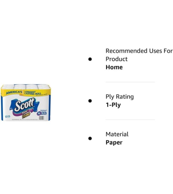 Scott Bath Tissue, 1, 100 Sheetsper Roll, 36 Count