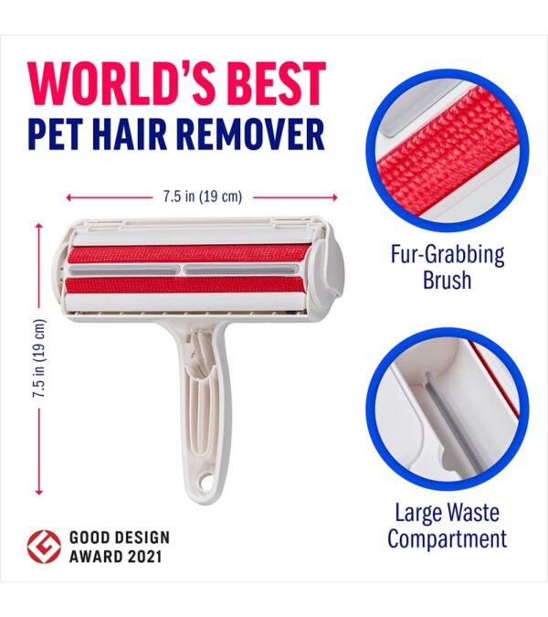 ChomChom Pet Hair Remover – Reusable Cat and Dog Hair Remover for Furniture, Couch, Carpet, Car Seats or Bedding – Portable, Multi-Surface Lint Roller and Fur Removal Tool