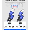 JSAUX Micro USB Cable Android Charger, (2-Pack 6.6FT) Micro USB Android Charger Cable Nylon Braided Cord Compatible with Galaxy S7 S6 J7 Edge Note 5, Kindle. MP3 and More-Blue