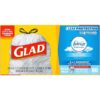 Glad Tall Kitchen Drawstring Trash Bags – OdorShield 13 Gallon Grey Trash Bag, Febreze Fresh Clean – 80 Count