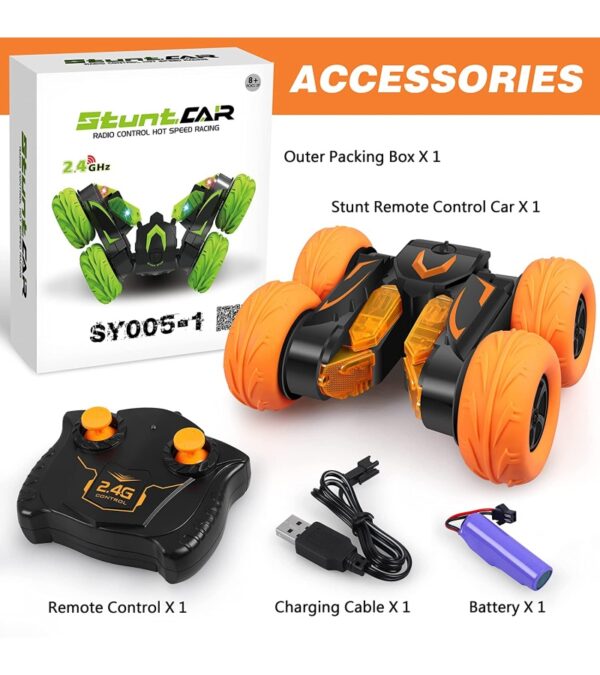 img-3cf1ecf79b95d51d6ab3a520d49c92fe VILICO Electric Competitive RC Stunt Car Toy for Kids,Remote Control Car,Double-Sided Rotation 360°,High-Speed 4WD Off-Road Vehicle for Boys Girls,Gift Toys for Boys 3 4 5 6 7 8 9 10 11 12 Year Old
