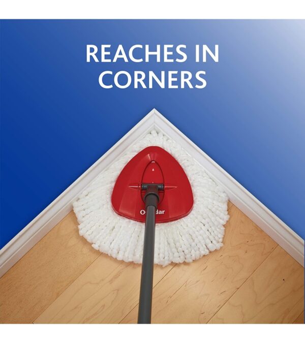 O-Cedar EasyWring Microfiber Spin Mop, Bucket Floor Cleaning System, Red, Gray