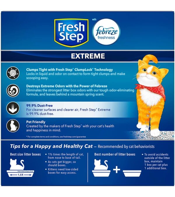 Fresh Step Clumping Cat Litter, Extreme Odor Control, Mountain Spring Scent With Febreze, 14 lbs