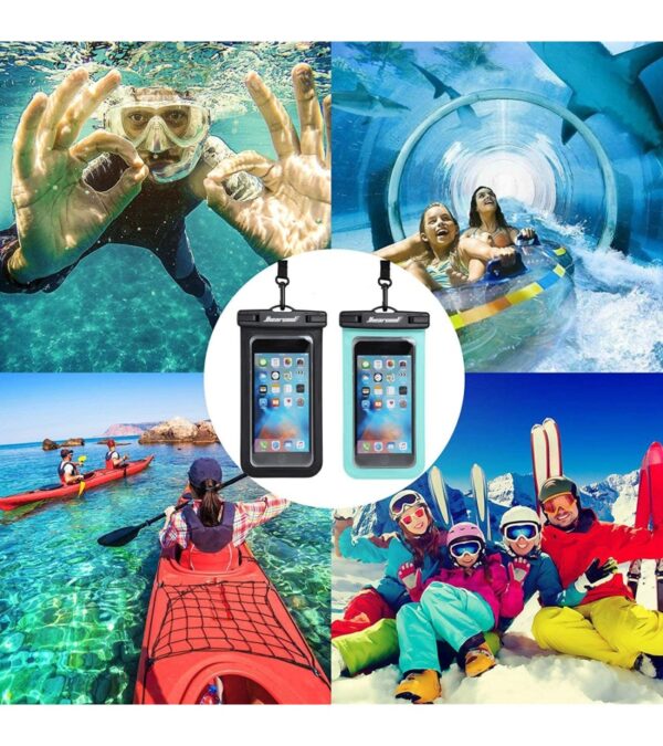 Hiearcool Universal Waterproof Phone Pouch, Waterproof Phone Case Compatible for iPhone 14 13 12 11 Pro Max XS Plus Samsung Galaxy S22 Cellphone Up to 7.2″, IPX8 Cellphone Dry Bag for Vacation-2 Pack