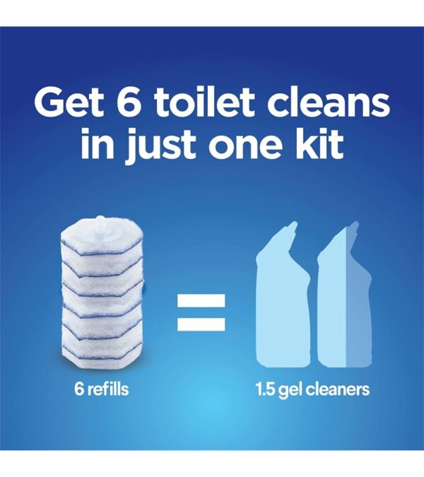 Clorox ToiletWand Disposable Toilet Cleaning Kit, Toilet Brush, Toilet and Bathroom Cleaning System with Storage Caddy and 16 Disinfecting ToiletWand Refill Heads (Package May Vary)