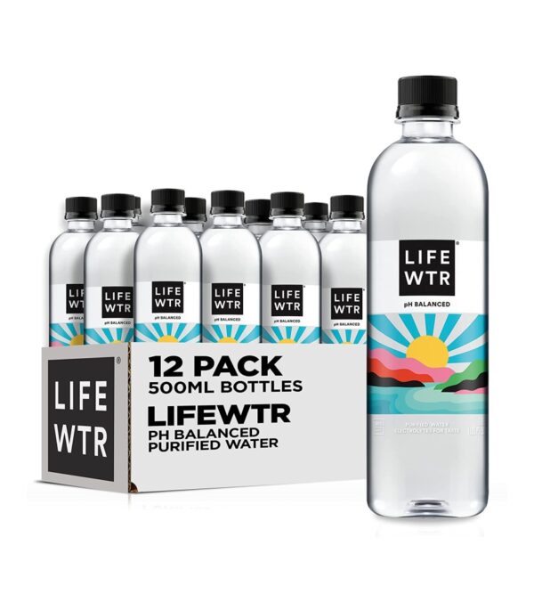 img-4b40abb9b2653c840ee815b69b8c3eba LIFEWTR Premium Purified Water pH Balanced with Electrolytes, 100% recycled plastic bottles, 16.9 Fl Oz Bottles, 500ml (Pack of 12)