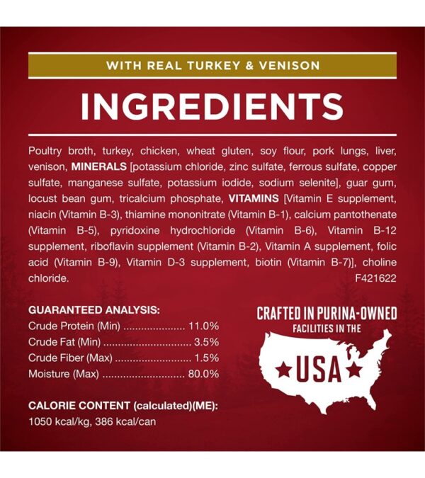 Purina ONE True Instinct Tender Cuts in Gravy With Real Turkey and Venison, and With Real Chicken and Duck High Protein Wet Dog Food Variety Pack – (12) 13 oz. Cans