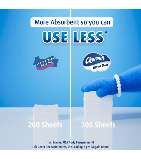 Charmin Ultra Soft Cushiony Touch Toilet Paper, 18 Family Mega Rolls = 90 Regular Rolls