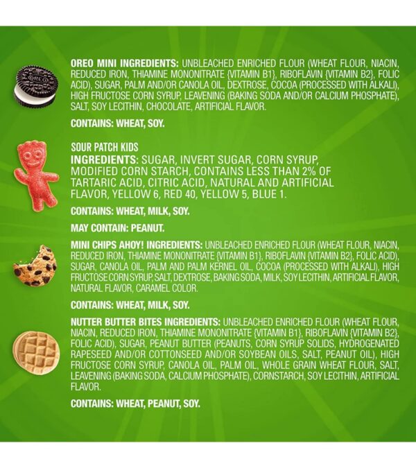 img-55e7b62effd469f3d26f6ceae7594157 OREO Mini Cookies, CHIPS AHOY Mini Cookies, SOUR PATCH KIDS Candy & Nutter Butter Bites Cookies & Candy Variety Pack, 32 Snack Packs