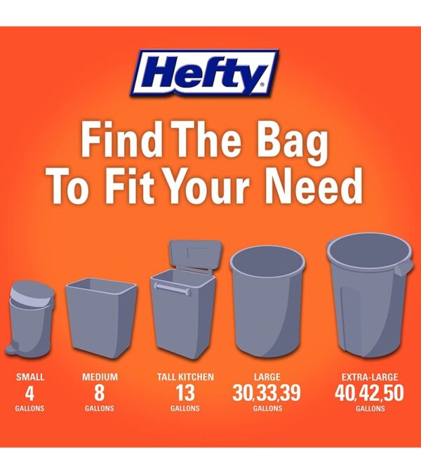 Hefty Ultra Strong Tall Kitchen Trash Bags, Blackout, Clean Burst, 13 Gallon, 110 Count