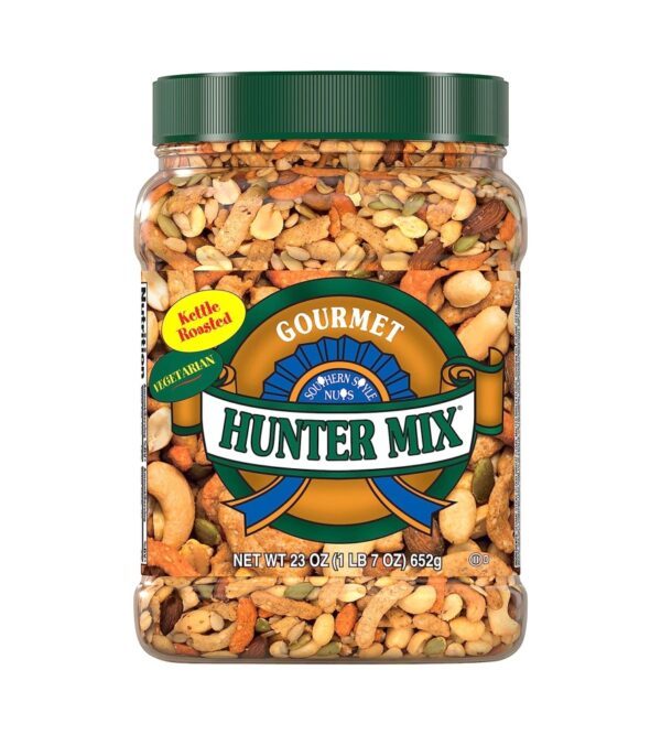 Southern Style Nuts Gourmet Hunter Mix, 23 Ounces, Sesame Sticks, Peanuts, Sunflower Kernels, Almonds, Cashews, and Pepitas