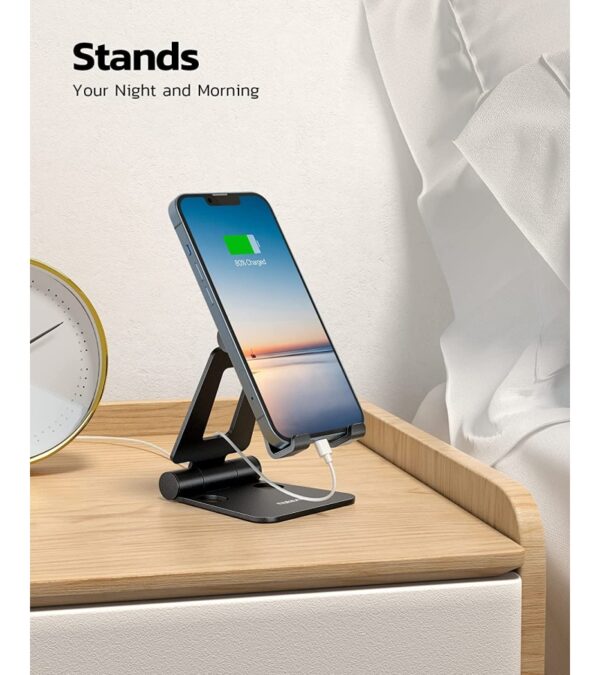 img-6ab12809874e429fc6909b791cf74b8d Nulaxy A4 Cell Phone Stand, Fully Foldable, Adjustable Desktop Phone Holder Cradle Dock Compatible with Phone 11 Pro Xs Xs Max Xr X 8, iPad Mini, Nintendo Switch, Tablets (7-10″), All Phones
