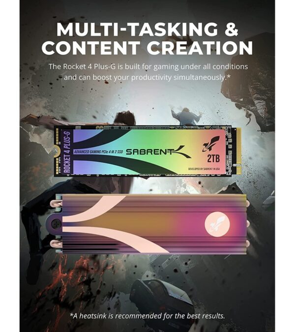 SABRENT Rocket 4 Plus-G 1TB Advanced Gaming M.2 PCIe NVMe SSD, up to 7GBps (SB-RKTG-1TB)