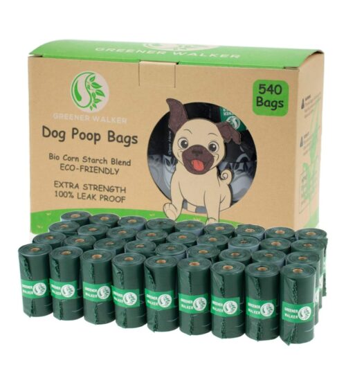 GREENER WALKER Poop Bags for Dog Waste-540 Bags,Extra Thick Strong 100% Leak Proof Dog waste Bags (Deep Green)