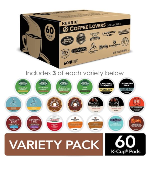 Keurig Coffee Lovers Collection Variety Pack, Single-Serve Coffee K-Cup Pods Sampler, 60 Count