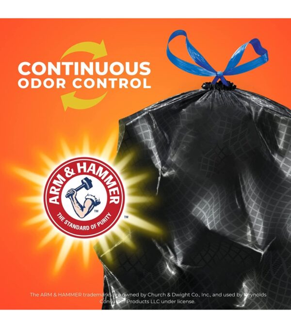 Hefty Ultra Strong Tall Kitchen Trash Bags, Blackout, Clean Burst, 13 Gallon, 110 Count