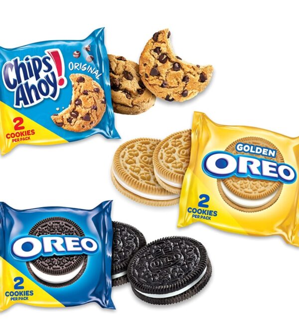Nabisco Sweet Treats Cookie Variety Pack OREO, OREO Golden & CHIPS AHOY, 30 Snack Packs (2 Cookies Per Pack)